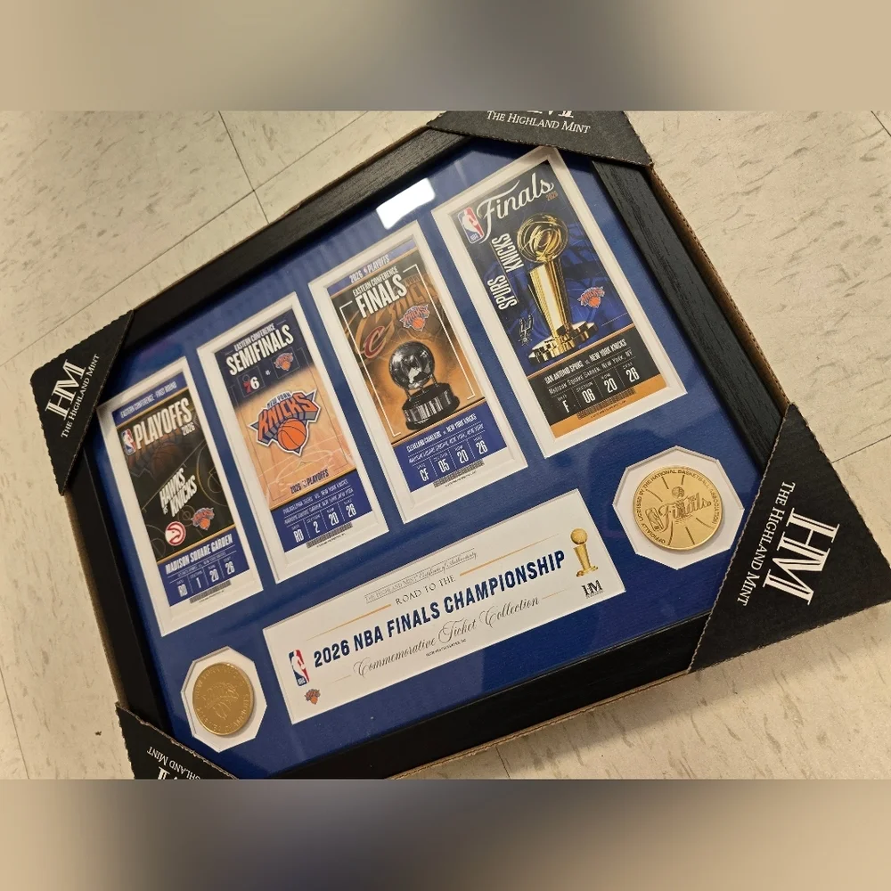 NBA Navy and Orange 2026 Finals Commemorative Ticket Display